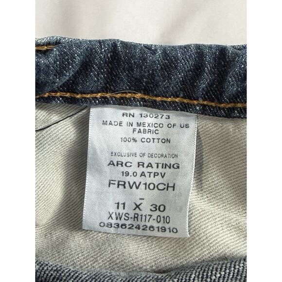 Wrangler FR Blue Jeans Women’s Sz 11 34x30 Flame Resistant Straight Leg - Picture 12 of 13